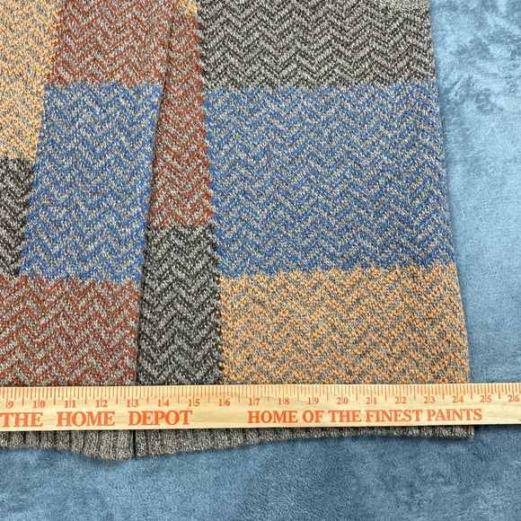 Woolrich Womens Sweater Vest XL Multi Patchwork Lambswool Blend Chevron - Picture 10 of 10